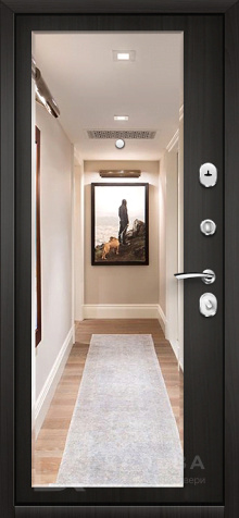 Фото №2 «Железная дверь темная шагрень с зеркальной вставкой №76»