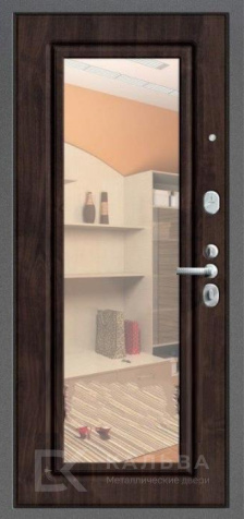 Фото №2 «Входная дверь орех с зеркальной вставкой венге №45»