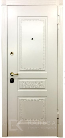 Фото «Входная дверь с зеркалом и белой МДФ классика для квартиры №47»