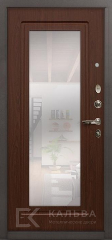 Фото №2 «Входная дверь венге круг орех со стеклом для частного дома №4»